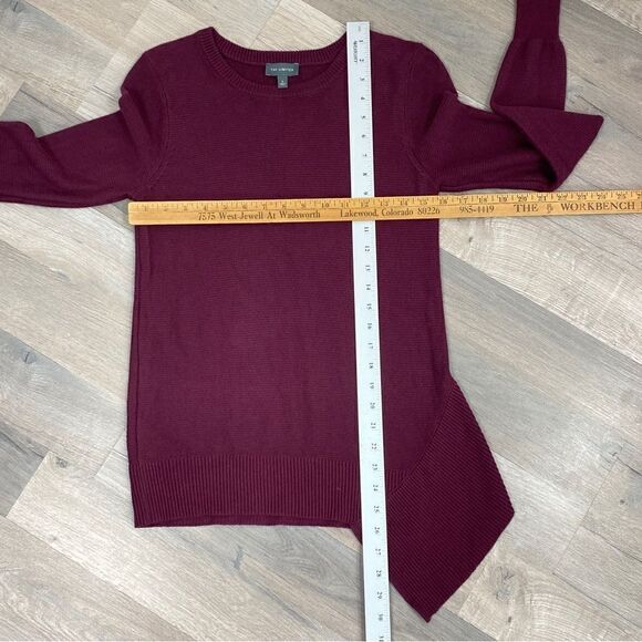 The Limited Sweater Asymmetrical Hem Pullover Tunic Maroon Size Small - Picture 12 of 12